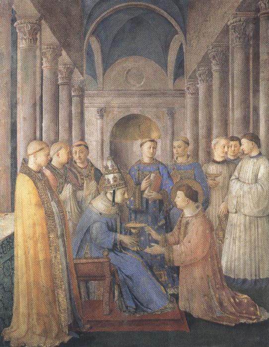 Sandro Botticelli Fra Angelico,Ordination of St Lawrence (mk36) oil painting image